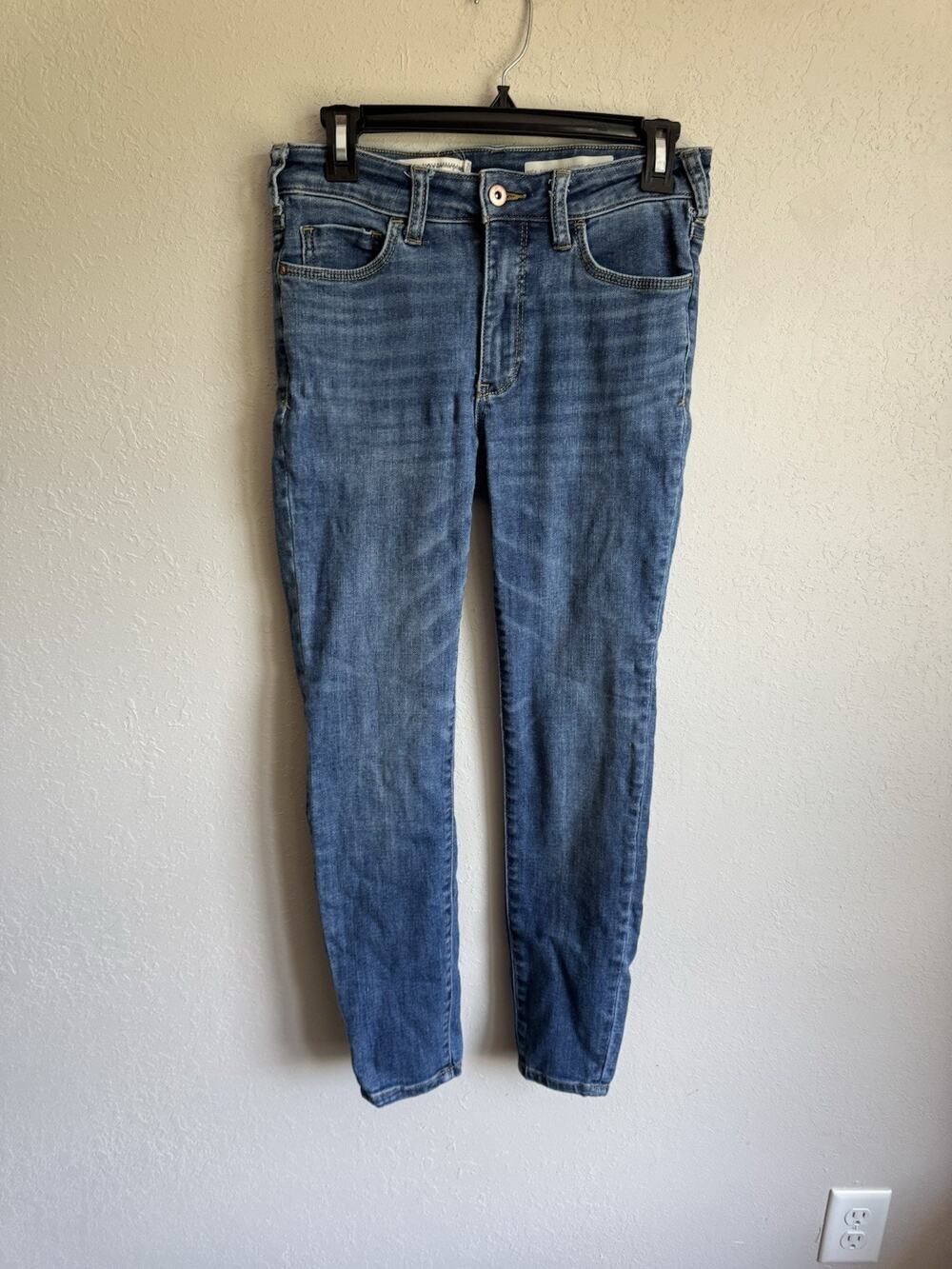 Anthropologie Pilcro Letterpress Blue High Rise Denim Legging Jeans Womens 27